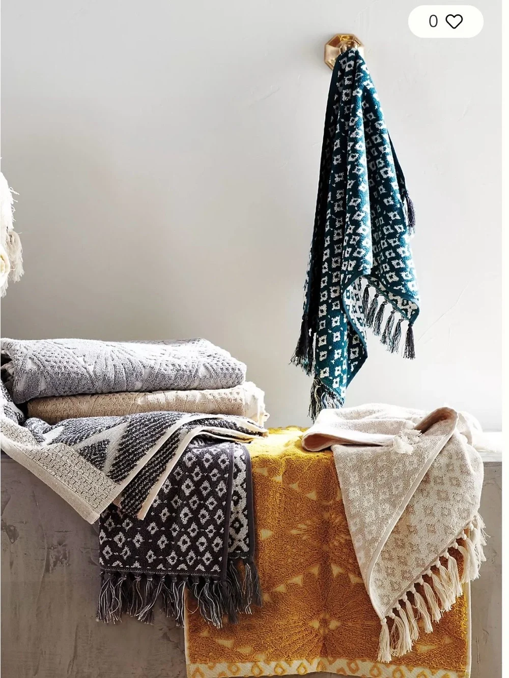 Anthropologie Tisa Diamond Hand Towel